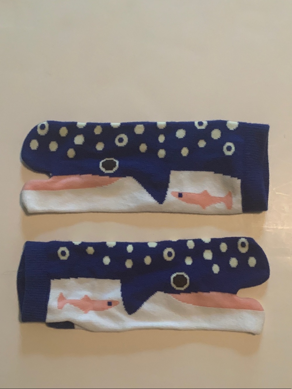 Novelty Whale & Fish Crew Socks - Navy, White & Pink